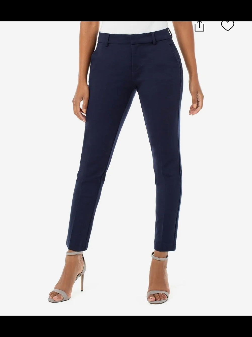 Liverpool Kelsey Classic Slim Ankle Pants - Navy - Size 8